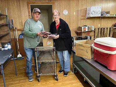 New Boston Community Center receiving a donation of meat from The Rancher's Table New Boston Community Center receiving a donation of meat from The Rancher's Table