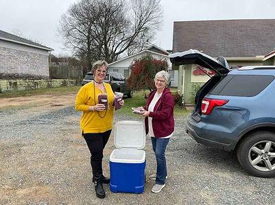 Hub 212, Texarkana, Arkansas accepting and storing our meat donation to them. Hub 212, Texarkana, Arkansas accepting and storing our meat donation to them.